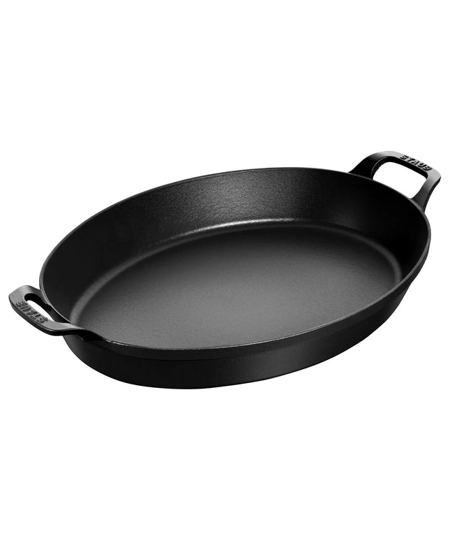 STAUB | Oval Cast Iron Baking Dish – 370 mm - Black - Induction, Grill & Oven - Stackable