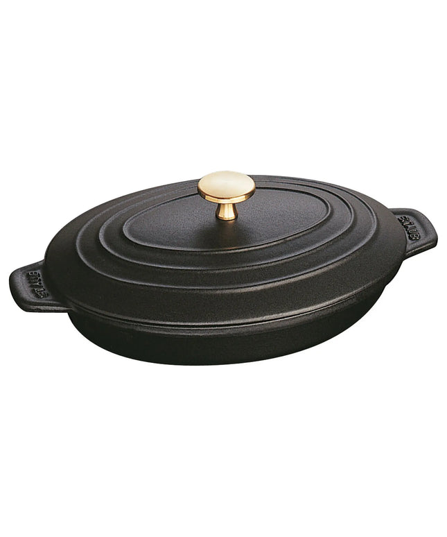 STAUB | Oval Cast Iron Casserole with Lid – 230 mm - Black - Induction, Grill & Oven
