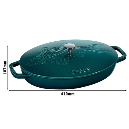 STAUB | Oval Cast Iron Casserole with Lid – 330 mm - Black - Induction, Grill & Oven