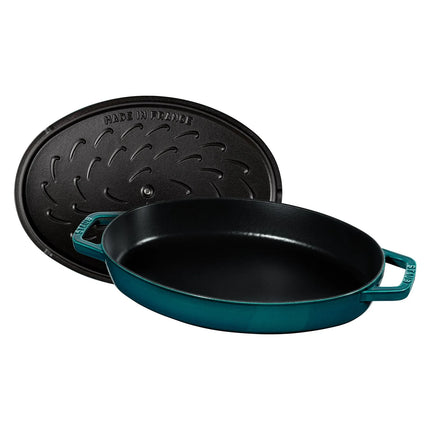 STAUB | Oval Cast Iron Casserole with Lid – 330 mm - Black - Induction, Grill & Oven