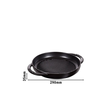 STAUB | Pure Grill Round Cast Iron Grill Pan – Ø23 cm - Black