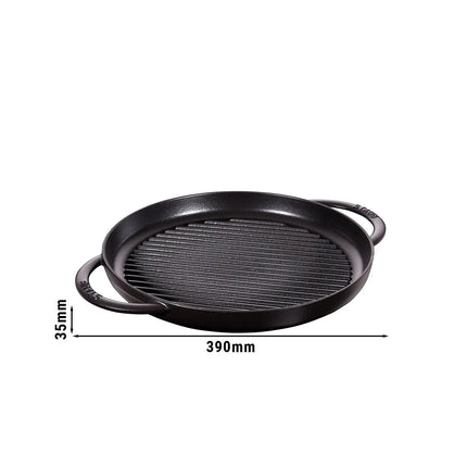 STAUB | Pure Grill Round Cast Iron Grill Pan – Ø30 cm - Black
