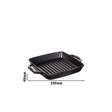 STAUB | Pure Grill Square Cast Iron Grill Pan – 23x23 cm - Black - Non-Stick Interior