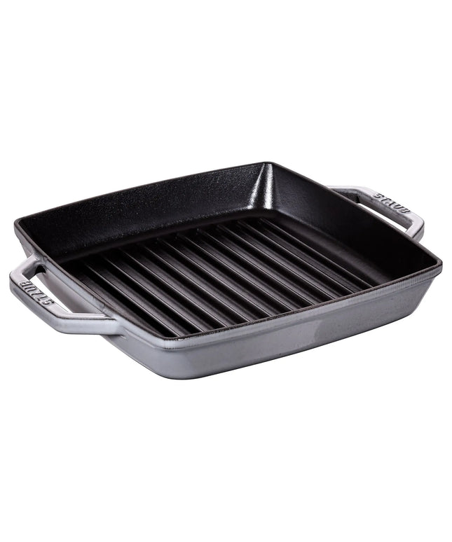 STAUB | Pure Grill Square Cast Iron Grill Pan – 23x23 cm - Graphite Grey - Non-Stick, Induction Only