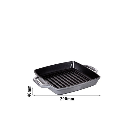STAUB | Pure Grill Square Cast Iron Grill Pan – 23x23 cm - Graphite Grey - Non-Stick, Induction Only