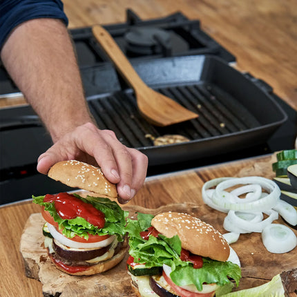STAUB | Pure Grill Square Cast Iron Grill Pan – 26x26 cm - Black - American Grill, Enamelled Interior