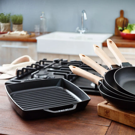 STAUB | Pure Grill Square Cast Iron Grill Pan – 28x28 cm - Black - Non-Stick, Induction Only
