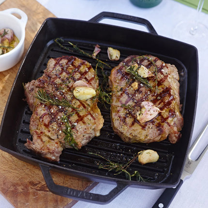 STAUB | Pure Grill Square Cast Iron Grill Pan – 28x28 cm - Black - Non-Stick, Induction Only