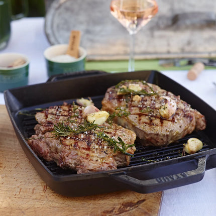 STAUB | Pure Grill Square Cast Iron Grill Pan – 28x28 cm - Black - Non-Stick, Induction Only