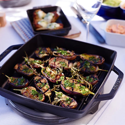 STAUB | Pure Grill Square Cast Iron Grill Pan – 28x28 cm - Black - Non-Stick, Induction Only