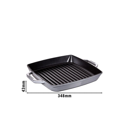 STAUB | Pure Grill Square Cast Iron Grill Pan – 28x28 cm - Graphite Grey