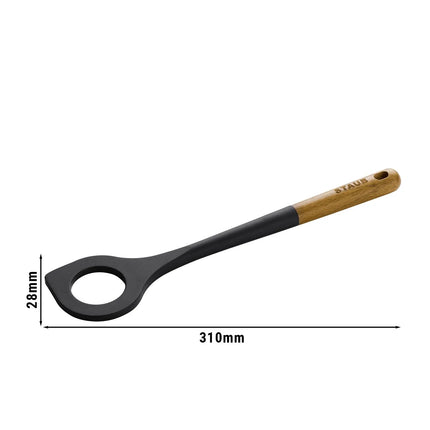 STAUB | Risotto Serving Spoon – Silicone Head - Non-Stick Safe - 31 cm - Acacia Handle