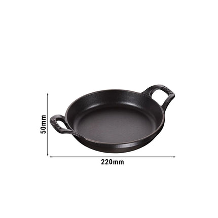 STAUB | Round Cast Iron Baking Dish – Ø 16 cm - Black - Stackable, Grill/Oven