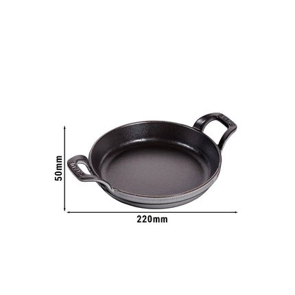 STAUB | Round Cast Iron Baking Dish – Ø 16 cm - Graphite Grey - Stackable, Grill/Oven