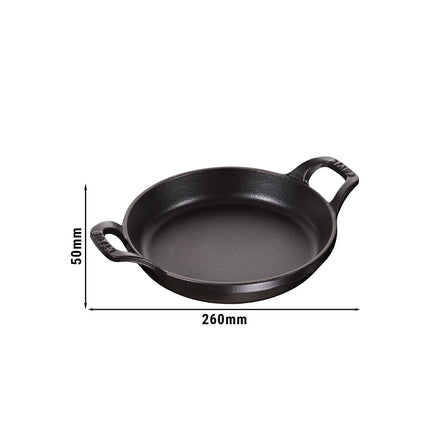 STAUB | Round Cast Iron Baking Dish – Ø 20 cm - Black - Stackable, Grill/Oven