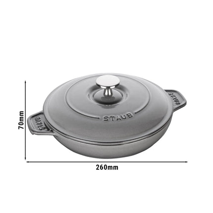 STAUB | Round Cast Iron Casserole with Lid – Ø 20 cm - Graphite Grey - Grill & Oven