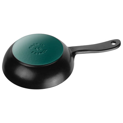 STAUB| Round Enameled Cast Iron Skillet Frying Pan – Ø 16 cm - Black, No Pour Spout