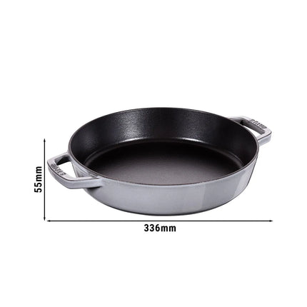STAUB| Round Enameled Cast Iron Skillet Frying Pan – No Pour Spout