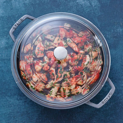 STAUB| Round Enameled Cast Iron Skillet Frying Pan – No Pour Spout