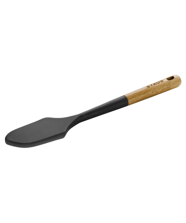 STAUB | Silicone Dough Scraper Spatula – 300 mm - Black - Acacia Handle - Non-stick Safe