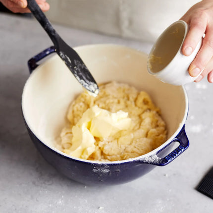 STAUB | Silicone Dough Scraper Spatula – 300 mm - Black - Acacia Handle - Non-stick Safe