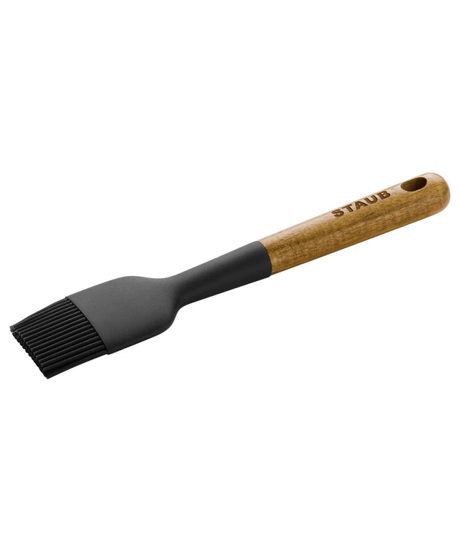 STAUB | Silicone Pastry & Basting Brush 22 cm – Black - Acacia Wood Handle - Non-Stick Safe
