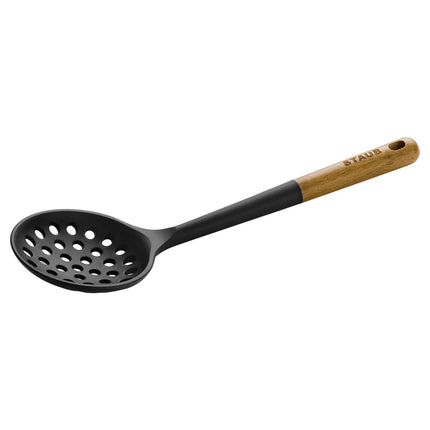STAUB | Skimmer – Silicone - 31 cm - Black - Acacia Wood Handle - Non-Stick Safe