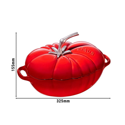 STAUB | Tomato Cocotte Enamelled Cast Iron Casserole Dish – Ø 250 mm – Cherry Red