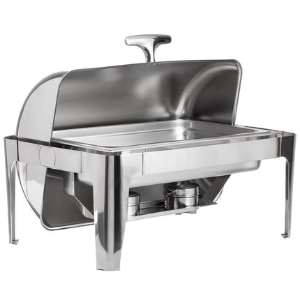 Tablecraft CW40167 Full Size Chafer w/ Roll-Top Lid & Chafing Fuel Heat
