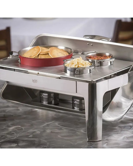 Tablecraft CW40167 Full Size Chafer w/ Roll-Top Lid & Chafing Fuel Heat