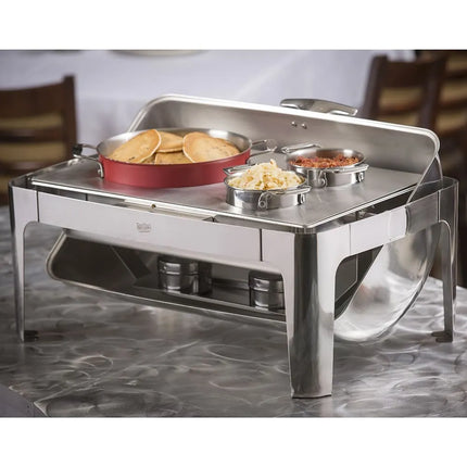Tablecraft CW40167 Full Size Chafer w/ Roll-Top Lid & Chafing Fuel Heat