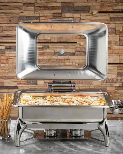 Tablecraft CW40175 Full Size Chafer w/ Hinged Lid & Chafing Fuel Heat
