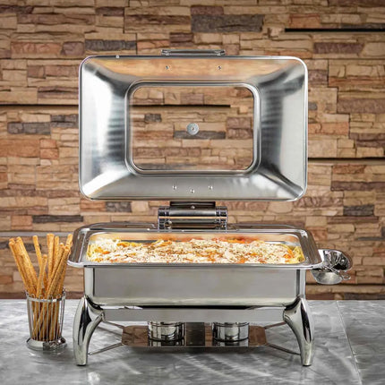 Tablecraft CW40175 Full Size Chafer w/ Hinged Lid & Chafing Fuel Heat