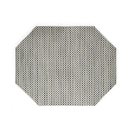 Tấm Lót Bàn Chữ Nhật Màu Bạc Front of the House RTL010SIV83 46.4 x 30.5 cm, Vinyl Dệt, Metroweave®