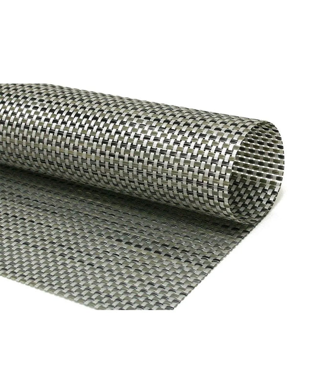 Tấm Lót Bàn Chữ Nhật Màu Bạc Front of the House RTL015SIV83 44.5 x 29.8 cm, Vinyl Dệt, Metroweave®