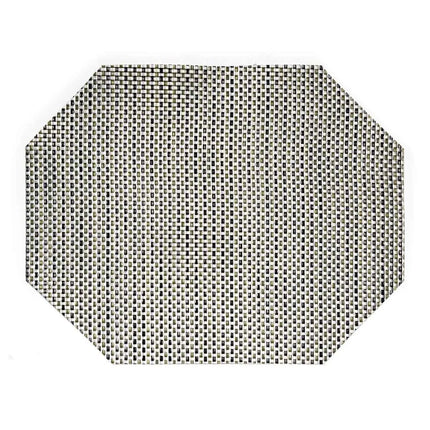 Tấm Lót Bàn Chữ Nhật Màu Bạc Front of the House XPM043SIV83 35.6 x 27.9 cm, Vinyl Dệt, Metroweave®