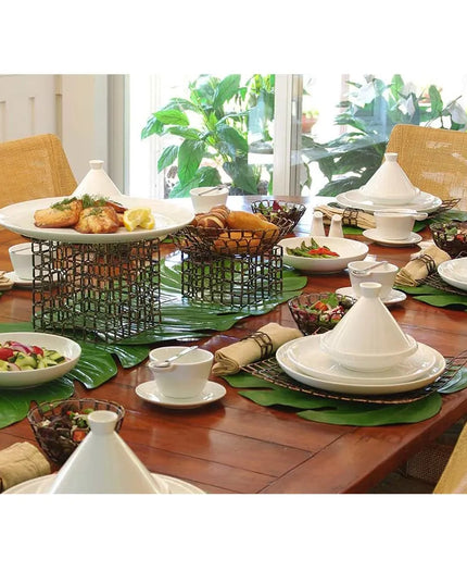 Tấm Lót Bàn Hình Lá Màu Xanh Lá Front of the House XRU004GRV80 76.2 x 40.6 cm, Nhựa