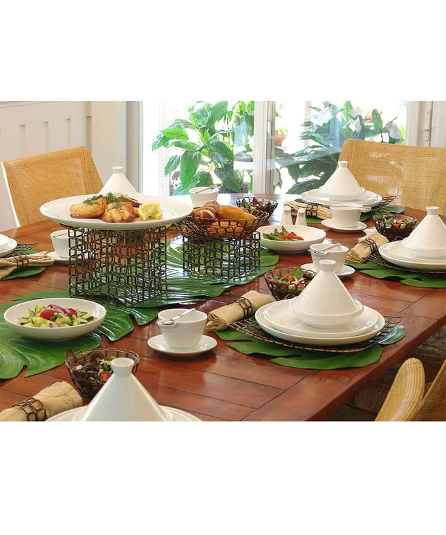 Tấm Lót Bàn Hình Lá Màu Xanh Lá Front of the House XRU004GRV80 76.2 x 40.6 cm, Nhựa