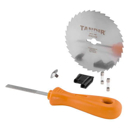 TANDIR® | Commercial Electric Kebab Knife / Slicer II – Ø100 mm – 2 Blades & Sharpening Stone – With 15V Power Supply, 2m Cable & Fuses