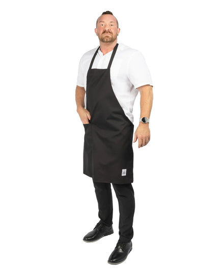 Tạp Dề Yếm Chef Revival 601BAC-BK 86.4 x 71.1 cm, Poly-Cotton, Đen