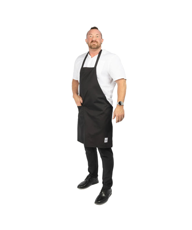 Tạp Dề Yếm Chef Revival 601BAC-BK 86.4 x 71.1 cm, Poly-Cotton, Đen