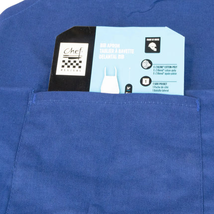 Tạp Dề Yếm Chef Revival 601BAC-RB 86 x 71 cm Poly-Cotton Xanh Royal Blue