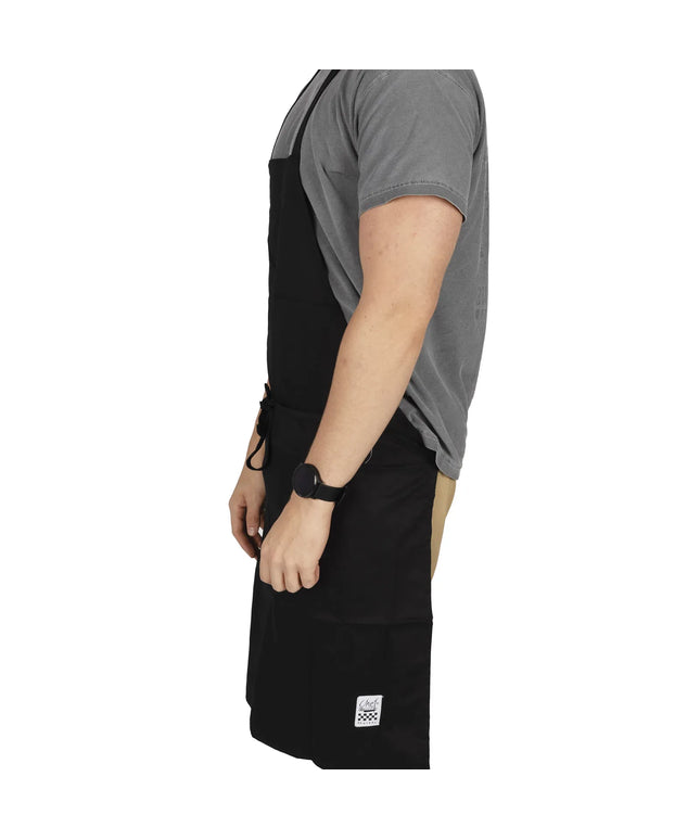 Tạp Dề Yếm Chef Revival 601NP-BK 86.4 x 71.1 cm, Poly-Cotton, Đen