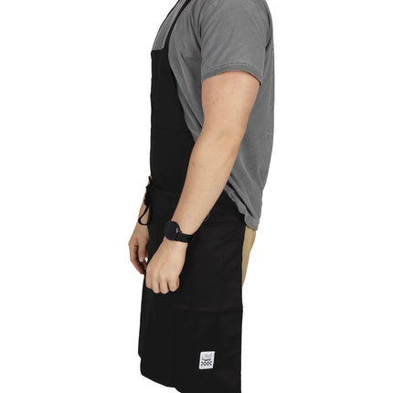 Tạp Dề Yếm Chef Revival 601NP-BK 86.4 x 71.1 cm, Poly-Cotton, Đen