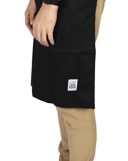 Tạp Dề Yếm Chef Revival 601NP-BK 86.4 x 71.1 cm, Poly-Cotton, Đen