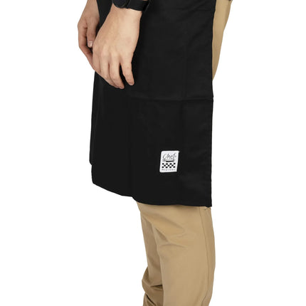 Tạp Dề Yếm Chef Revival 601NP-BK 86.4 x 71.1 cm, Poly-Cotton, Đen