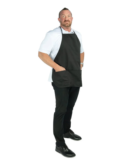 Tạp Dề Yếm Chef Revival 612BAFH-BK 68.6 x 71.1 cm, Poly-Cotton, Đen