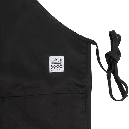 Tạp Dề Yếm Chef Revival 612BAFH-BK 68.6 x 71.1 cm, Poly-Cotton, Đen
