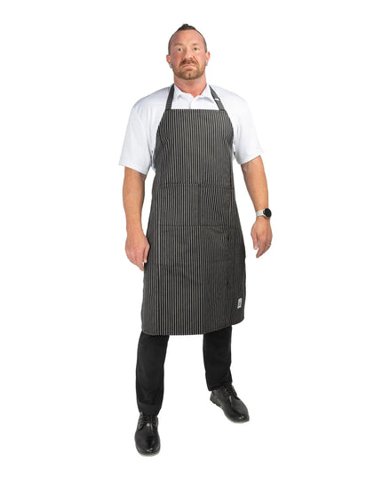 Tạp Dề Yếm Chef Revival 619BA-WS 97 x 74 cm Poly-Cotton Kẻ Sọc Trắng Đen