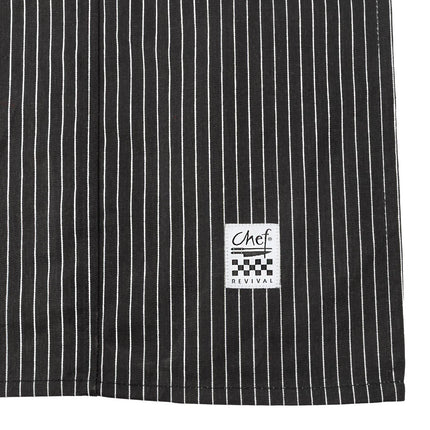 Tạp Dề Yếm Chef Revival 619BA-WS 97 x 74 cm Poly-Cotton Kẻ Sọc Trắng Đen